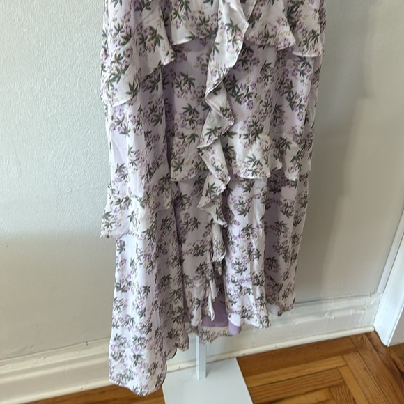 Astr Pink Ruffled Tiered Sundress V-Neck size medium - Picture 4 of 9